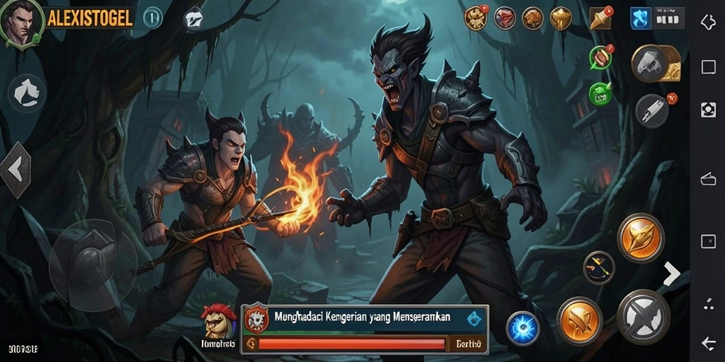 Tampilan menakutkan dalam gameplay ALEXISTOGEL yang menyeramkan.