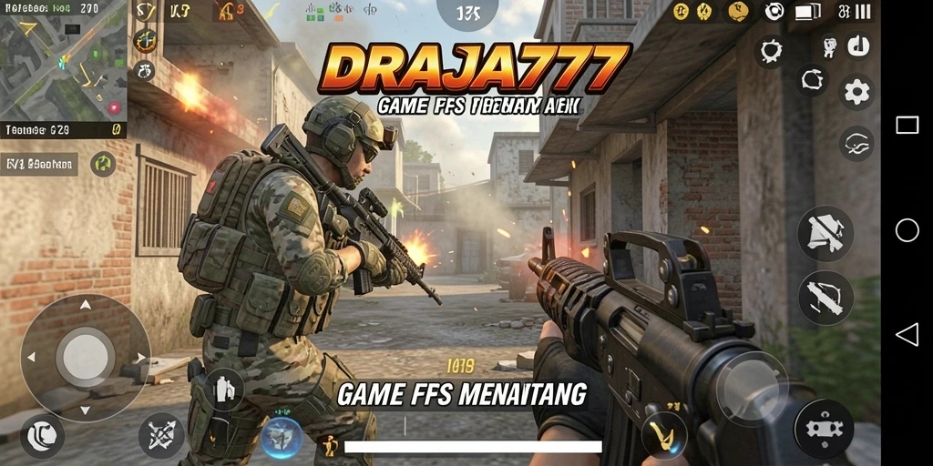 Screenshot menampilkan aksi seru dari gameplay DRAJA777 FPS.