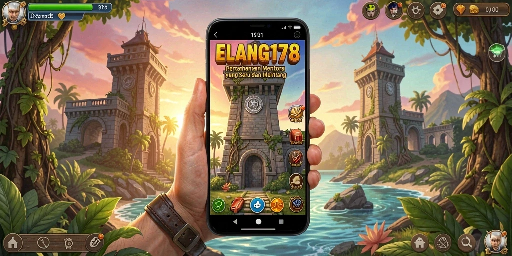 Tampilan gameplay seru dalam ELANG178 Tower Defense.