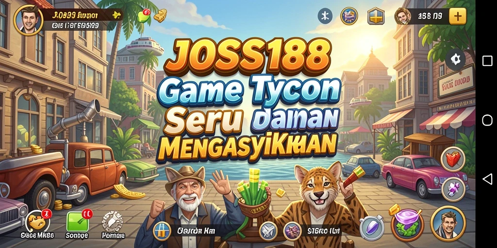 Screenshot utama JOSS188 menampilkan gameplay Tycoon yang menarik dan interaktif.