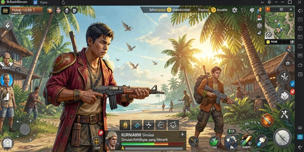 Screenshot gameplay KURNIA898 yang menampilkan interaksi karakter.