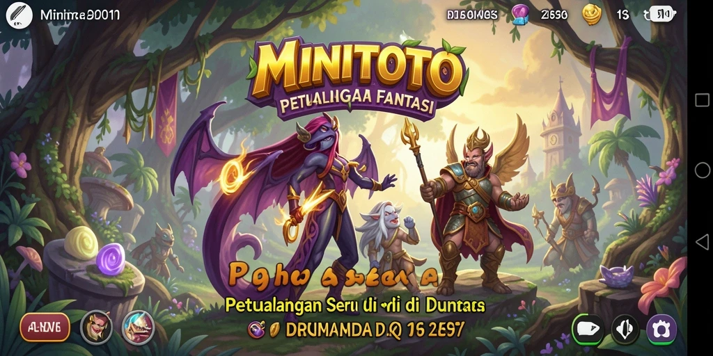 Screenshot gameplay <strong>MINITOTO</strong> menampilkan dunia petualangan yang memukau.
