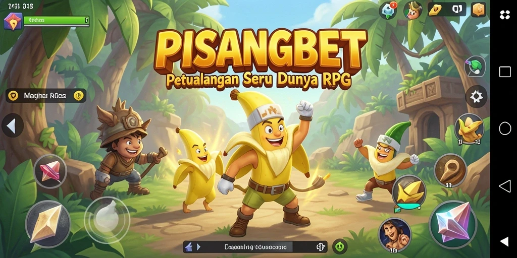 Gameplay seru PISANGBET dengan pertarungan RPG yang epik.