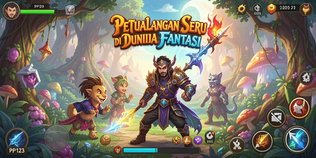 Tampilan gameplay PP123 yang menampilkan petualangan mendebarkan.