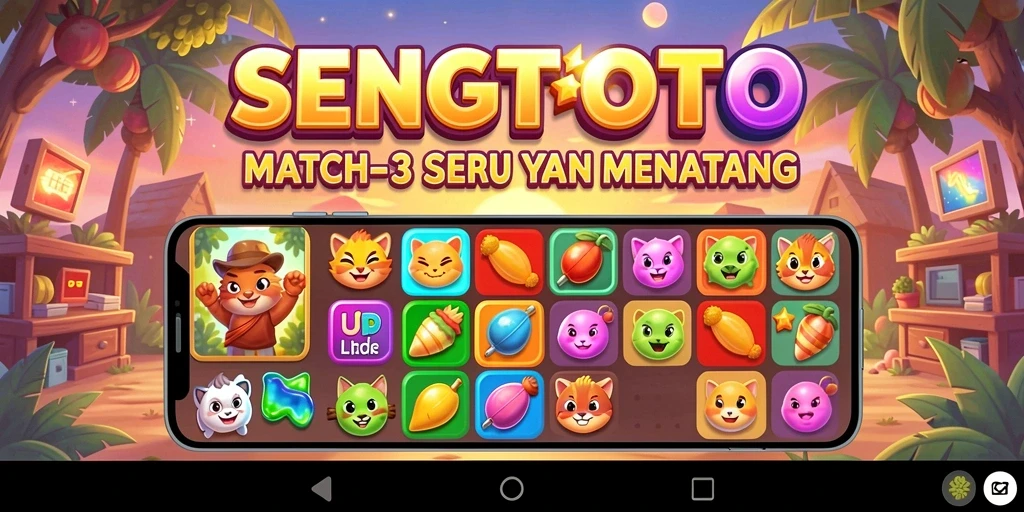 Tampilan menarik dari gameplay SENGTOTO yang penuh warna dan tantangan Match-3.