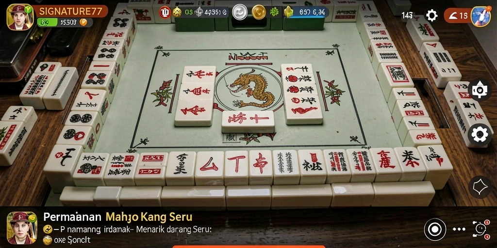 Tampilan menarik dari gameplay Mahjong di SIGNATURE77.