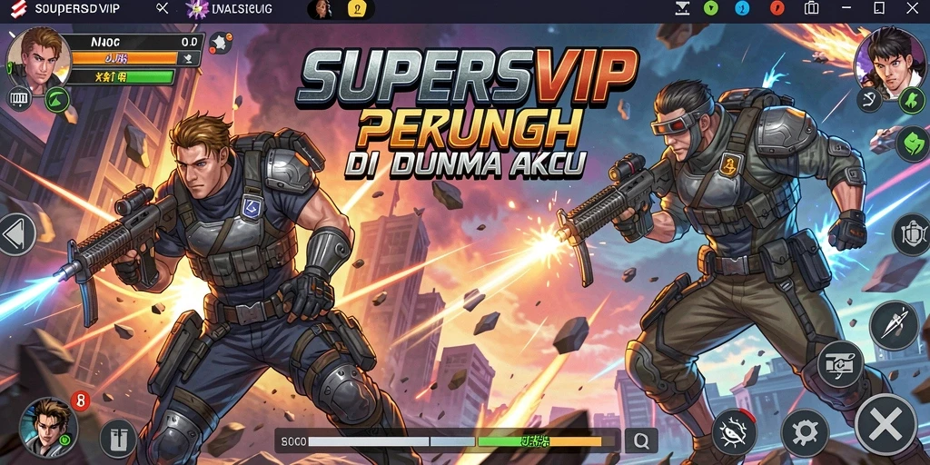 Tampilan aksi seru dari gameplay SUPERSVIP yang mendebarkan.