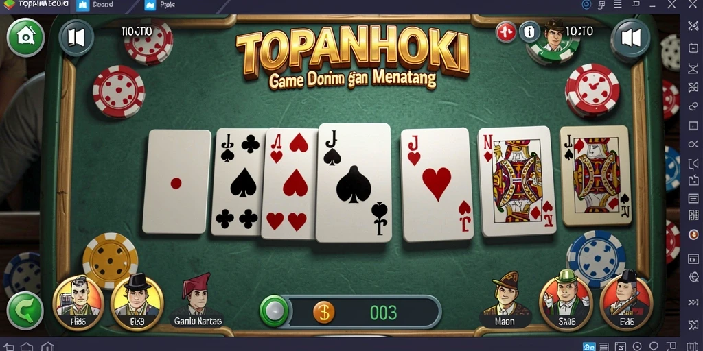 Screenshot gameplay seru dalam game Domino TOPANHOKI.