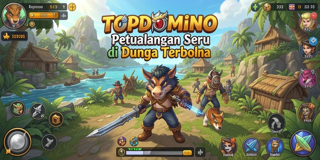 Gameplay TOPDOMINO menampilkan petualangan di dunia terbuka yang menakjubkan.