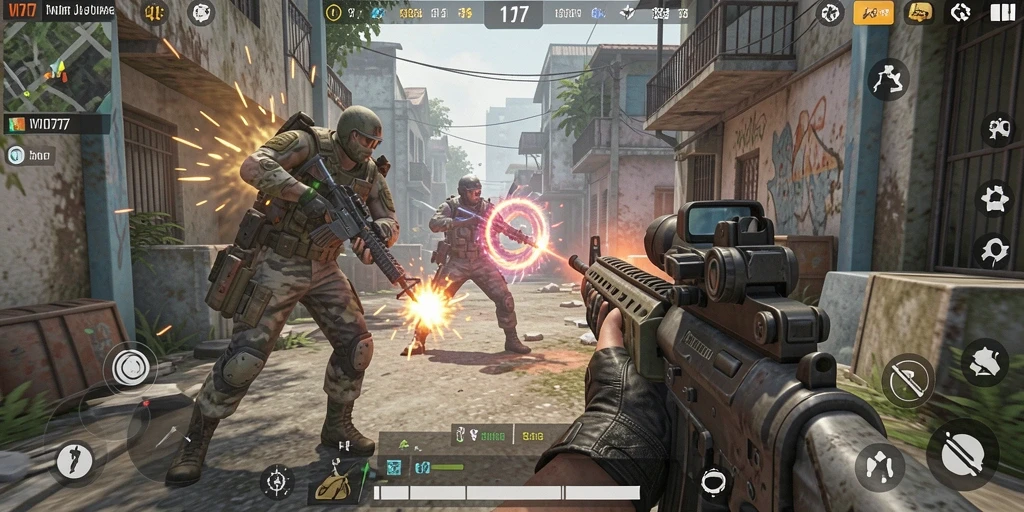 Tampilan gameplay VIO77 yang intens dan mendebarkan dalam aksi FPS.