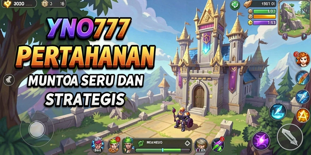 Tampilan gameplay YONO777 dengan menara pertahanan yang strategis.