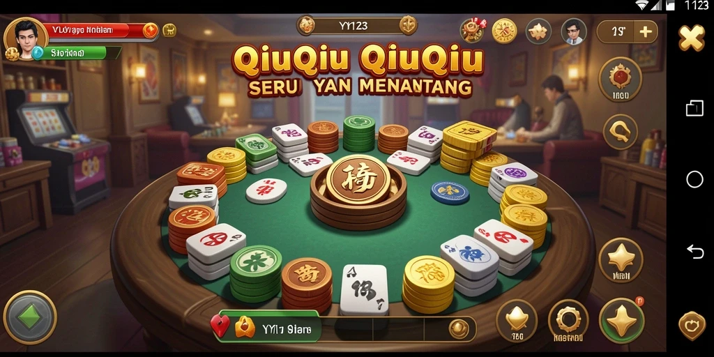 Tangkapan layar permainan QiuQiu yang menegangkan di YY123.
